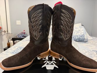 Cowboy Boots Alfa Western Wear Dark Brown Roughout Size11