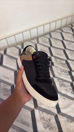 Burberry Men’s Check Leather Sneakers