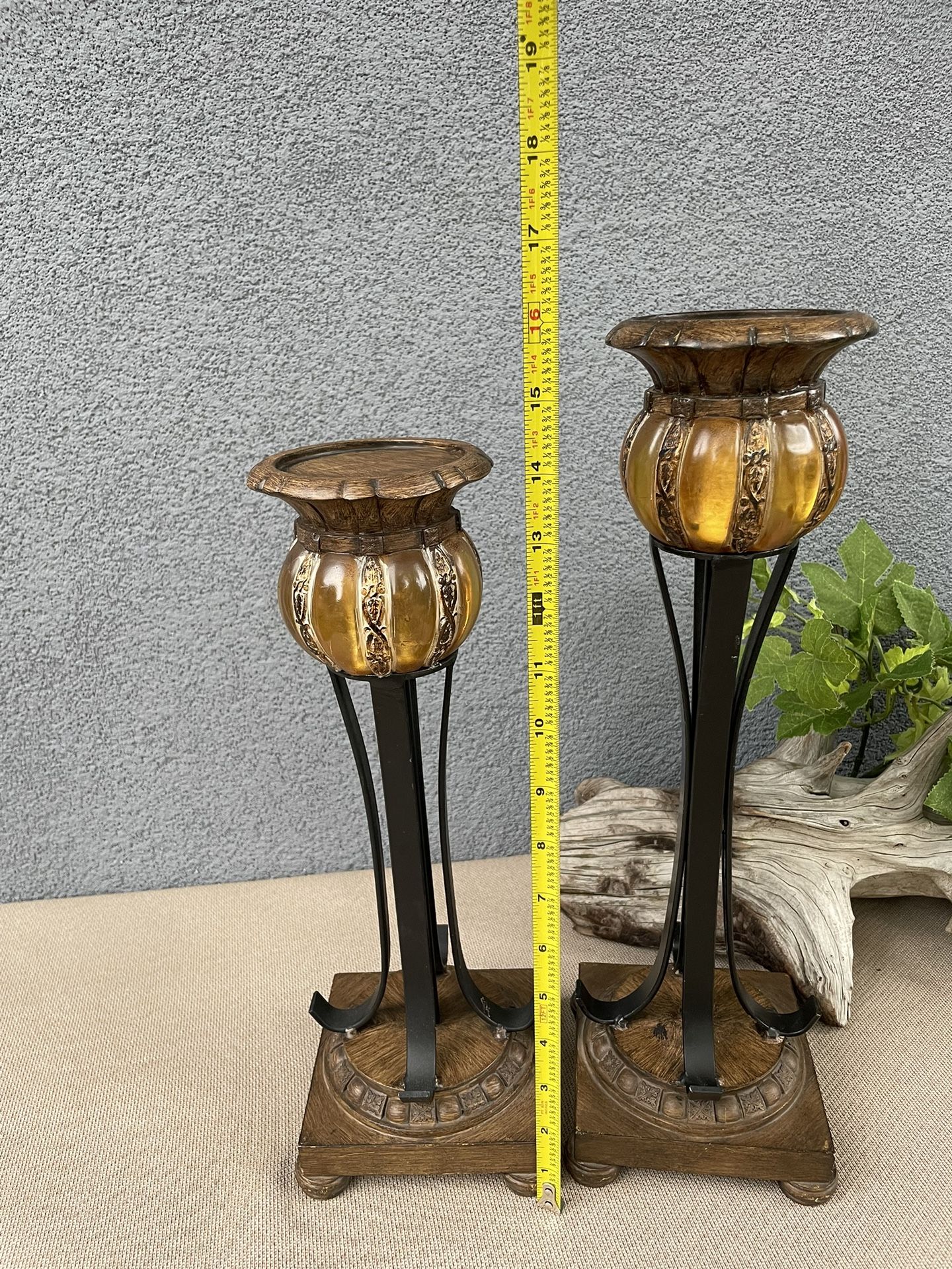 Set Of Two Decorative Candle Holders