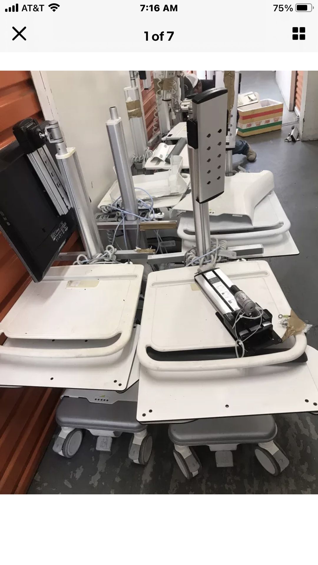 Lot Of 8 Humanscale Healthcare T5 Cart Point of Care Technology