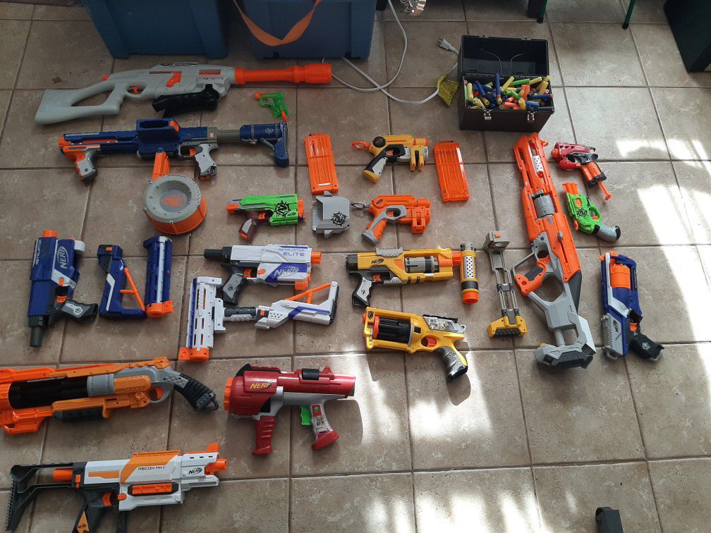 Giant Bundle of Nerf Guns, Darts, and Accessories