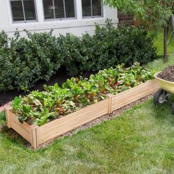 ✌️ Yaheetech 8×2ft Wooden Raised Garden Bed Divisible Elevated Planting Planter Box