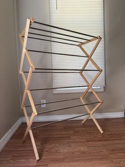 Foldable Wooden Clothes Drying Rack – Space-Saving & Durable