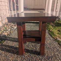 Asian Style Solid Wood Side Accent Table