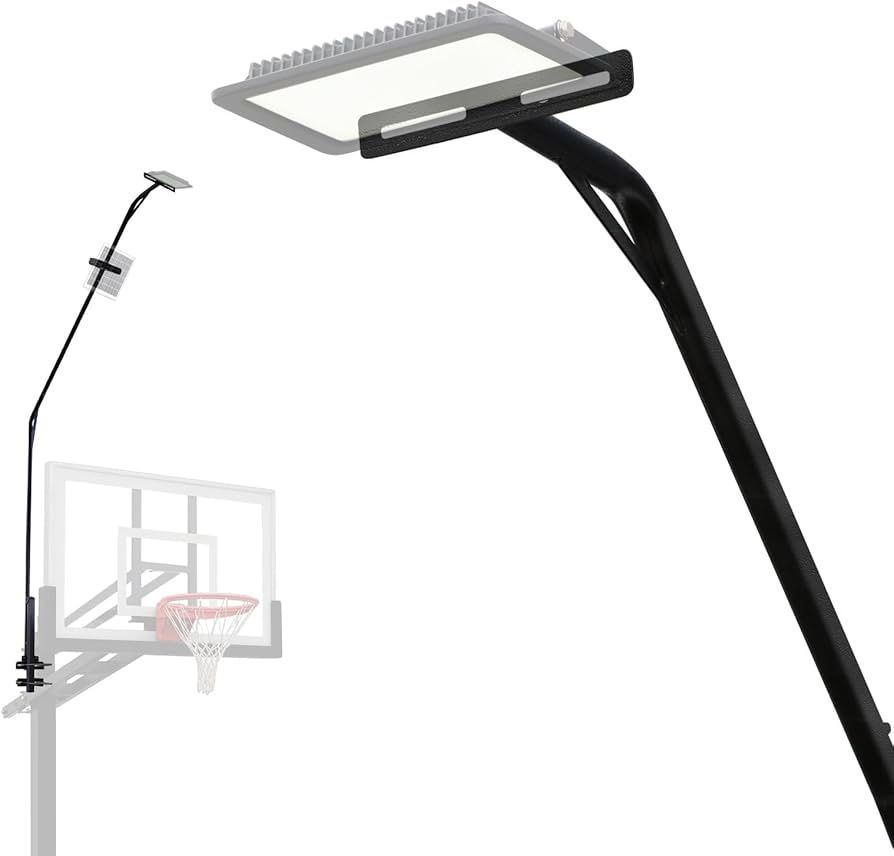 Basketball Hoop Light Bracket Frame, Universal Fit for 12 x 8 inch, 8 x 6 inch, 6 x 6 inch, 5 x 5 Posts, Solar Light Mounting Bracket, Heavy Duty Arm