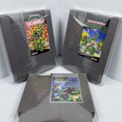 TMNT NES Trilogy 1-3 Lot - Authentic & Tested - Turtles I, Arcade Game, Manhatta