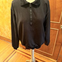 Vintage Black Half-Zip Collared Sweatshirt by Forrester's