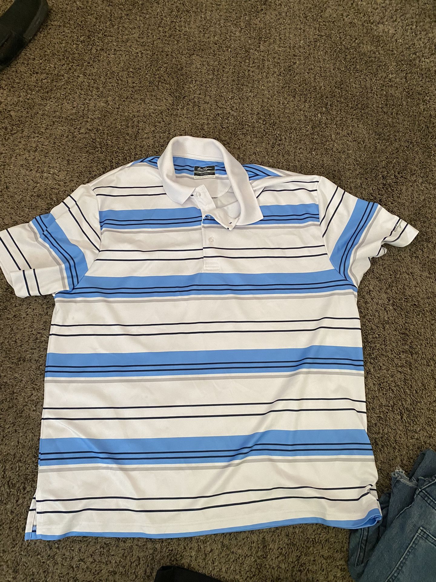 White And Blue Polo Shirt
