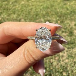 3.00 CT Lab Grown Diamond Ring, Sitting on a 14k Yellow Gold 