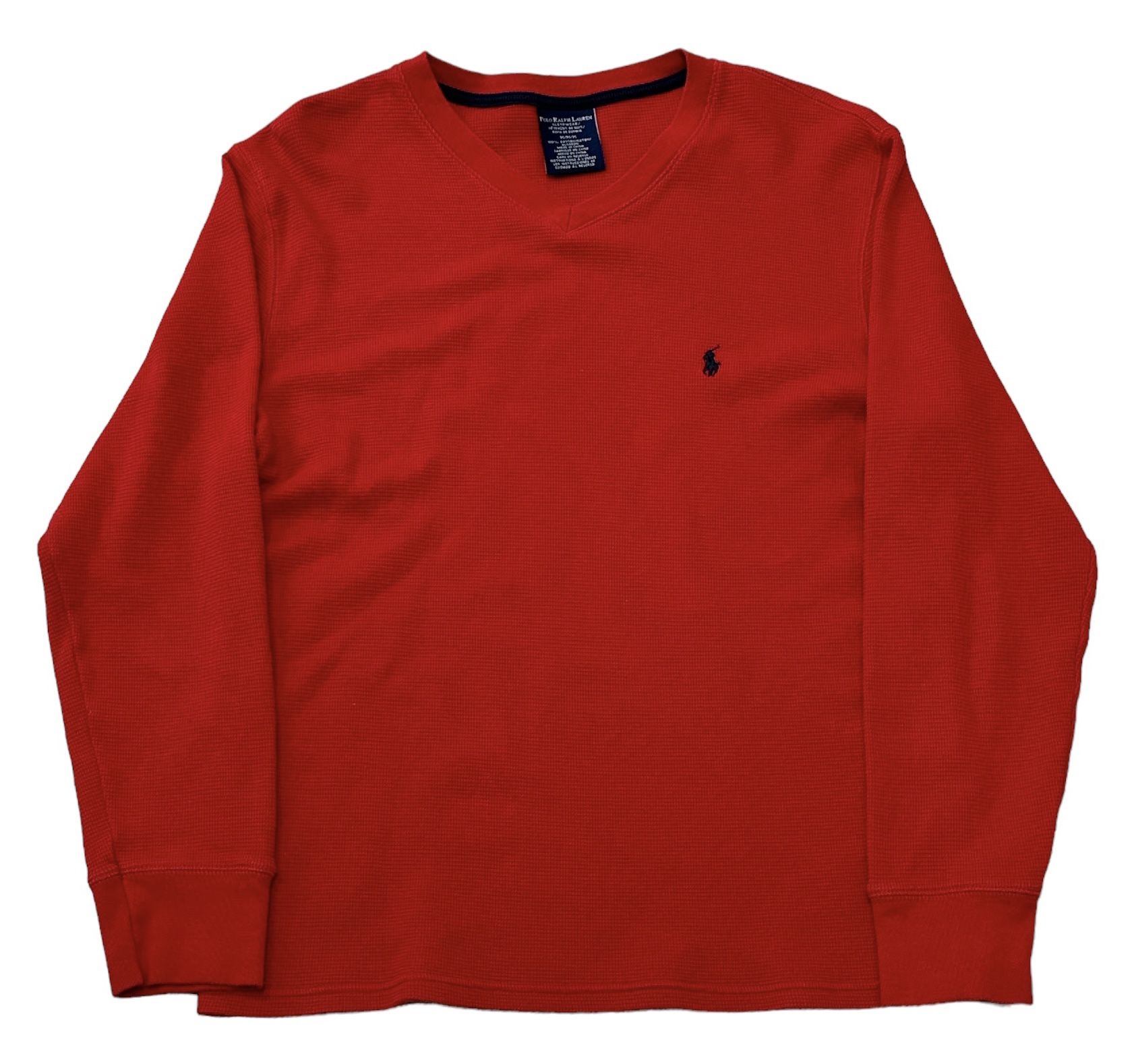 Polo Ralph Lauren Men’s Red Long Sleeve Blue Pony Thermal Shirt Size M