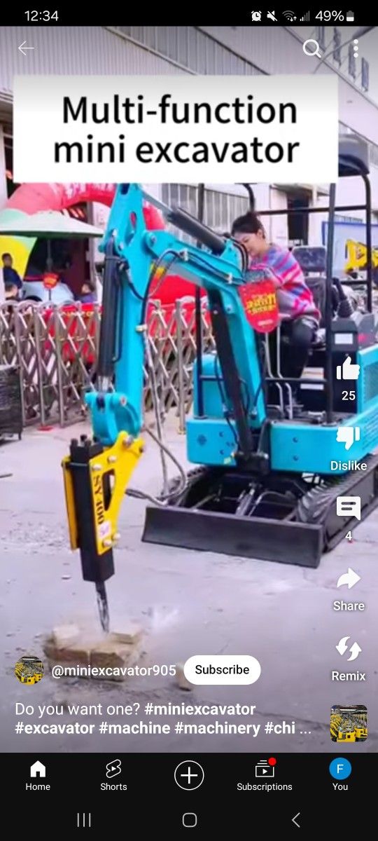 Mini Excavator Concrete Breaker With Charging Kit