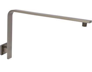 High Rise Shower Arm and Flange, 16 inch, Solid Brass, Brushed Nickel PVD