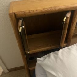 FREE. Queen Bed, Oak Headboard And All Linens….
