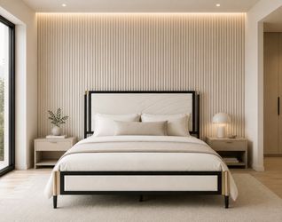 New! Full Size Boucle Bed Frame