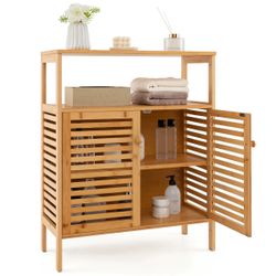 Bamboo Storage Cabinet with Double Doors