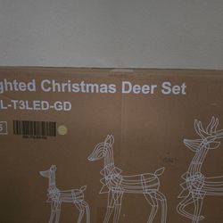 New Lighted Christmas Deer Set. 