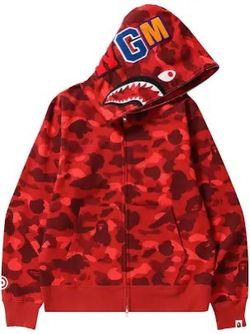 Red Bathing ape full zipup hoodie