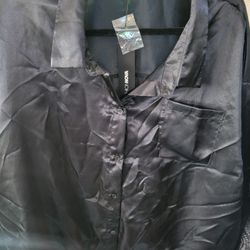 Woman BLACK (Silky) Dressy Shirt (3X)
