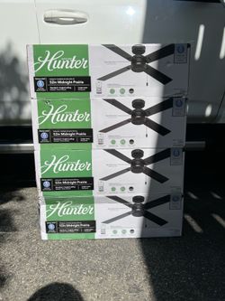 Hunter Midnight Prairie 52 in. Indoor/Outdoor Matte Black Standard Ceiling Fan
