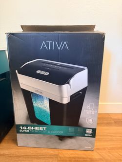 Ativa 14-Sheet Super Micro-Cut Paper Shredder – New