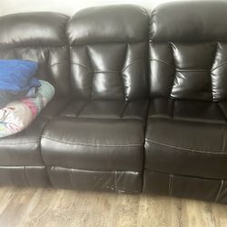 Leather Recliner Sofa
