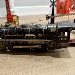 Vintage MARX 897 Tin Litho Train Set & Tracks 