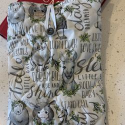 Book Kindle Sleeve Bag Cover 10.5 X 8in Vintage Farm Animals Zoo Print  Retro Fabric Padded Quilted NEW Handmade Lined Bags. Cottage Cows Sheep Llama 