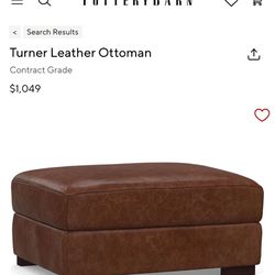 Pottery Barn Leather Ottoman from Turner Collection