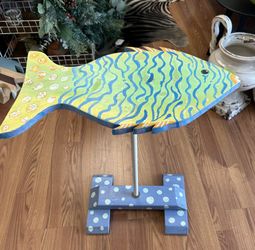21” handmade hand painted fish table