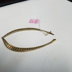 14K 3 Tone Gold Omega Bracelet Italy Designer  8"