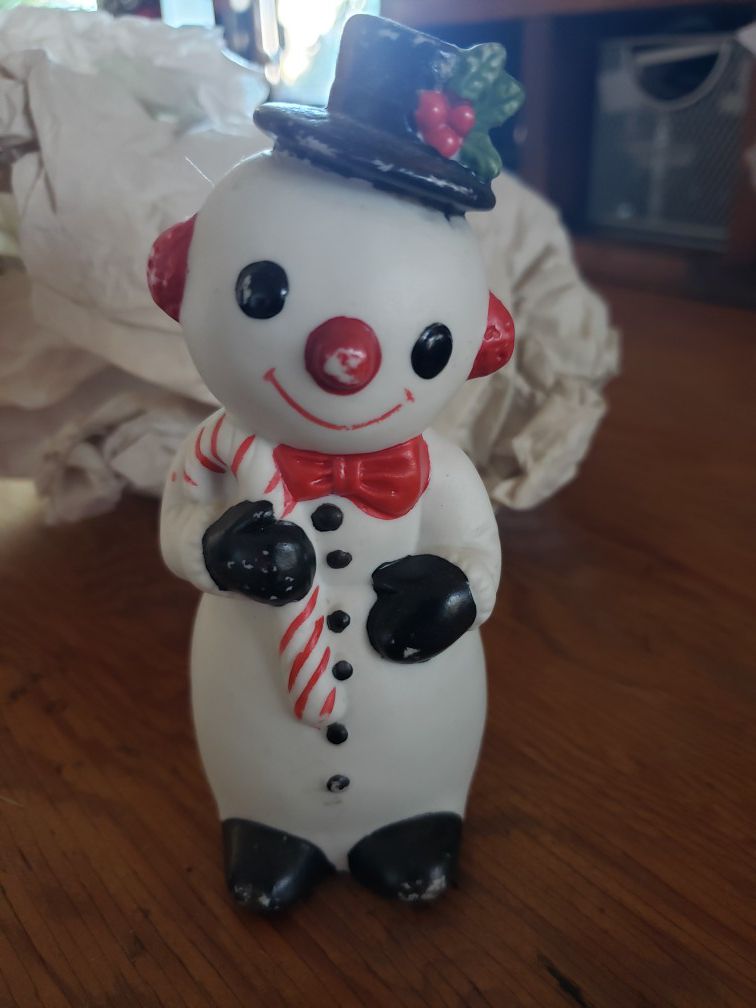 Antique porcelain snowman 5" tall