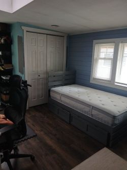 Twin bed frame and mattress