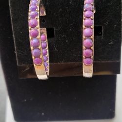 Purple Turquoise Hoops