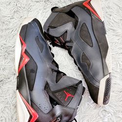 Size 11.5 Jordan True Flight Black Gym Red Grey 342964-002.
