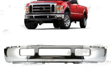 For 2005-2007 Ford F250 F350 Super Duty Front Bumper Face Bar Cover Steel Chrome