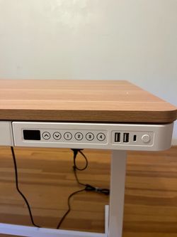 Electric Standing Desk with Wood Top