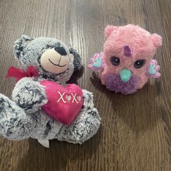 Lot Of 2 Teddy Bear And Hatchimal 