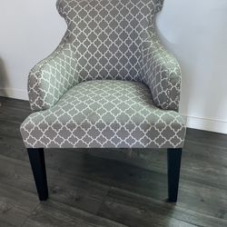 Gray And White Arm Chair