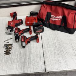 Milwaukee, Impact  And Drill  And Havzall  2 18 V Battery Charger 