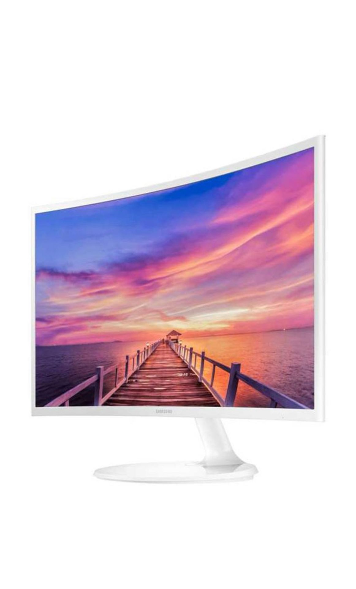 Samsung Curved 1920x1080 HDMI VGA Monitor, White, 27"
