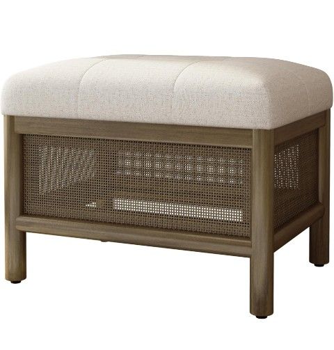 Sofa Ottoman Chairs, Solid Wood for Living Room & Bedroom (21.5x16x17inch)