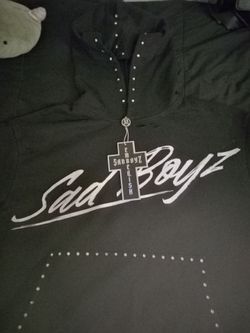 New Sad Boys Jeweled Embellished Hoodie Size XL