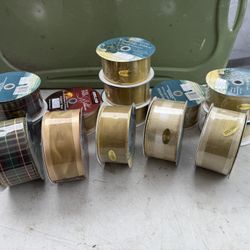 Christmas Ribbon Wire Edged Lot All New 14 Rolls