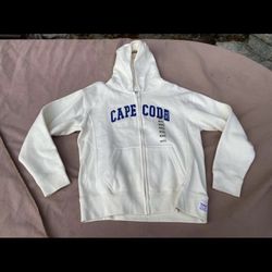 New With Tags Medium Size 8-10 Cape Cod Cuffy’s Unisex Hooded Sweatshirt Zipper Jacket