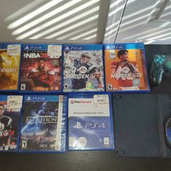 PS4 GAMES AND CONTROLLER