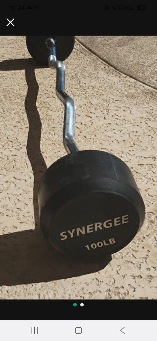 100 Pounds Curl Barbell Synergy.