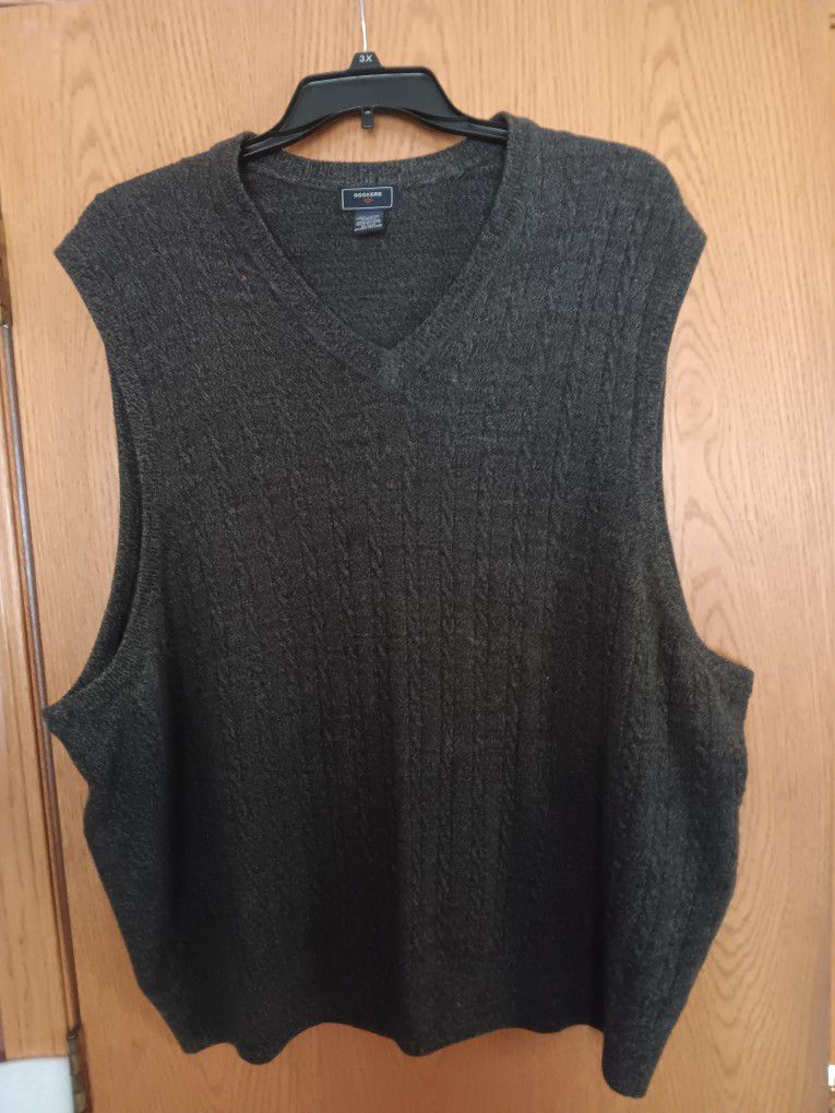Men's Size 4XL,  Dockers Grey Sweater Vest