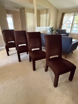 RESTFUL Parsons Dining Chairs - Set of 4 - Dark Brown - delivery available