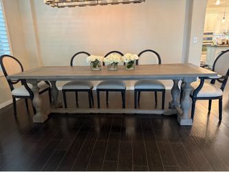 RH Restoration Hardware 108” Dining Set – Table + 8 Chairs