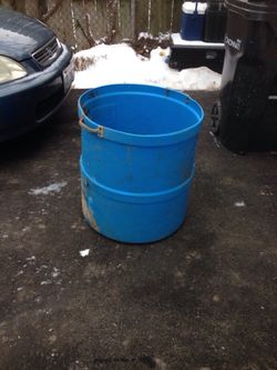 2= plastic barrels with handles